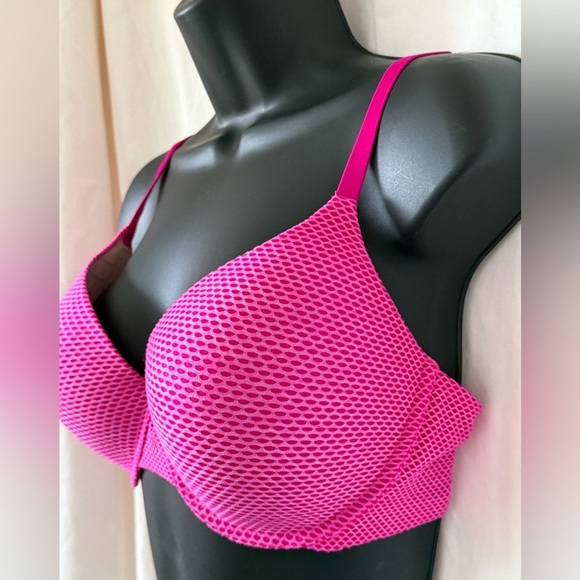 32DD Victoria's Secret Uplift Semi Demi Convertible Underwire Bra Hot Pink - Picture 2 of 6
